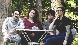 (Left to right) Derek Middlebrook, Sarah Grace MacInnis, Chris Morrison and Lacy Ellinwood perform as Jackson indie-pop quartet Lisbon Deaths. Photo courtesy Lisbon Deaths