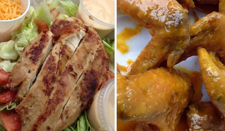Purple Diamond Sports Bar and Grill serves crowd favorites such as grilled chicken and chicken wings. Photo courtesy Purple Diamond Sports Bar and Grill