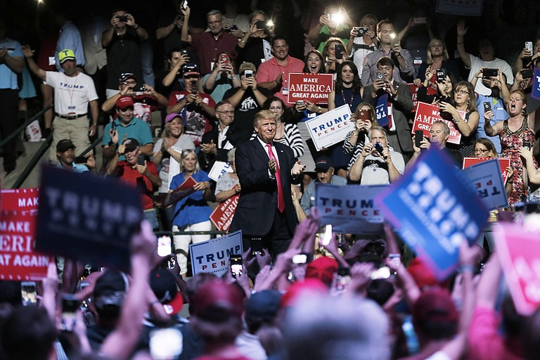 Republican presidential candidate Donald Trump boasted of leading polls in lots of locations when he spoke in Jackson last Wednesday.