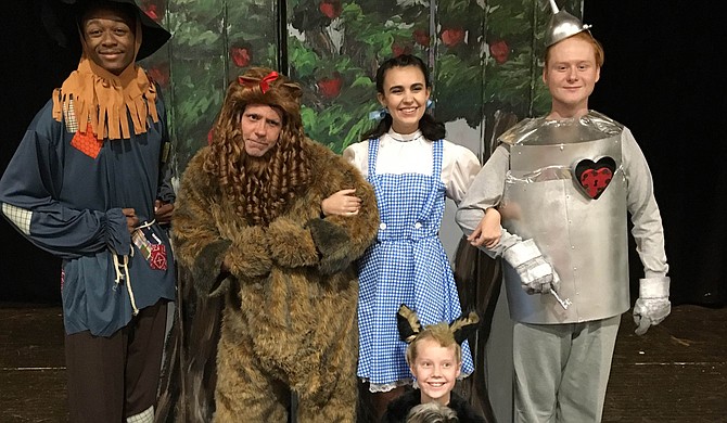 (Left to right) Bradley Davis, Tommy Chevelle, Hannah Brady, JJ Shipman and (bottom) Cece Johnson star in the Center Players Community Theatre production of “The Wizard of Oz,” Sept. 29-Oct. 2 at the Madison Square Center for the Arts. Photo courtesy Leslie Saucier