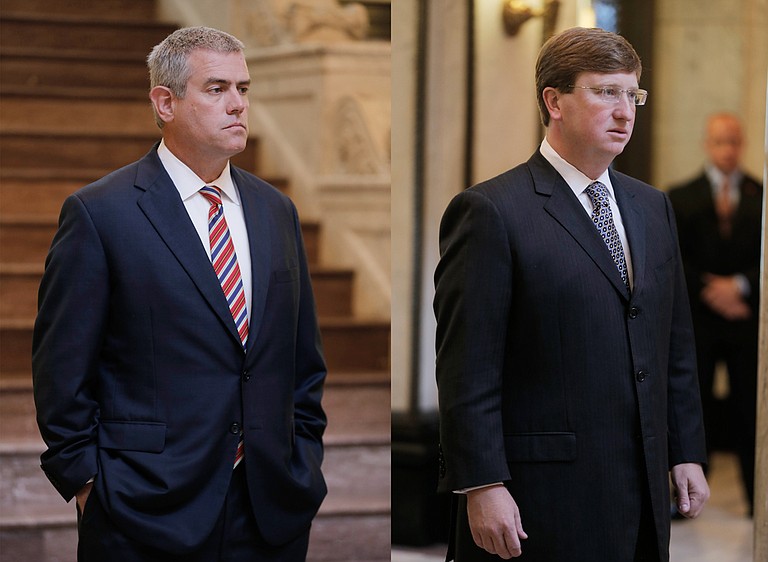 House Speaker Philip Gunn (left) and Lt. Gov. Tate Reeves (right) announced that they are paying EdBuild, a nonprofit organization based in New Jersey, to evaluate the state's education-funding formula.