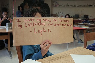 Layla, a 12-year-old student at Siwell Elementary, said maybe Hillary Clinton’s loss meant that she could be the first female president.