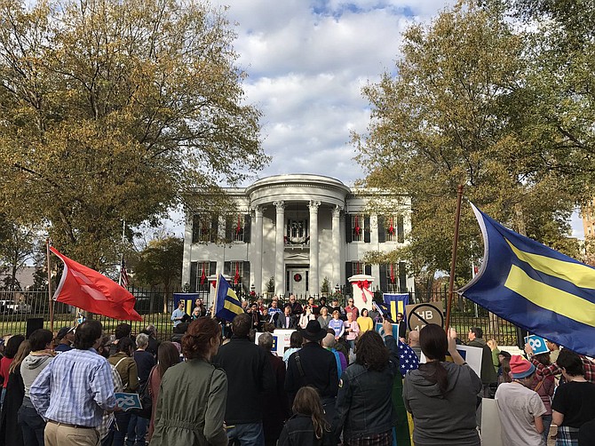 More than 200 protesters marched from the Mississippi capitol to the governor's mansion on Dec. 11 to protest the governor's appeal of House Bill 1523. Photo courtesy Nick Morrow