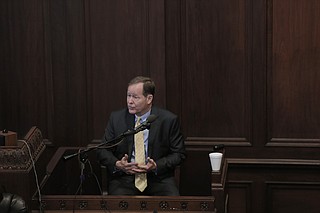 Hinds County Circuit Court Judge Jeff Weill took the stand this morning, despite his attorney's strenuous objections , as the latest witness in the trial of Hinds County District Attorney Robert Shuler Smith.