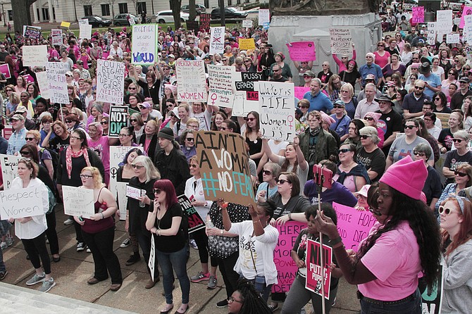 Hundreds of women, men and children marched in downtown Jackson on Saturday, Jan. 21, in a sister march to the Women's March on Washington, D.C., to advocate for women's rights.