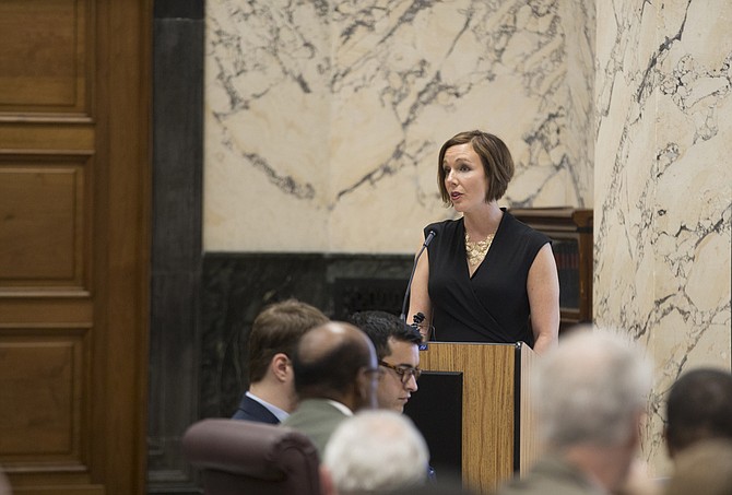 EdBuild CEO Rebecca Sibilia presented recommendations to lawmakers on Jan. 16.