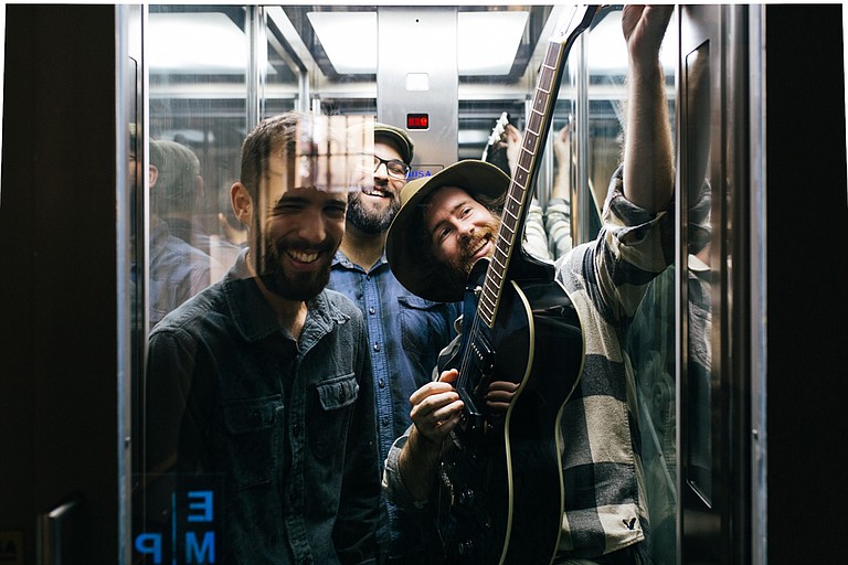 (Left to right) Pablo Delgado, Jonatan Temprano and Josh Brister of Burt Byler & the Bearded Souls perform Friday, Feb. 10, at Hal & Mal's. Photo courtesy Gloria Byler