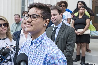 Daniela Vargas, an undocumented immigrant in the process of applying for DACA for the third time, joined pastors, business owners, lawyers and concerned Jacksonians outside City Hall today to discuss how immigrants positively affect the state's economy. ICE detained her afterward.