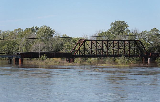 The Pearl River waters are expected to crest at 32.5 feet by early Thursday, April 6. This photo is of the Pearl from Old Brandon Road on April 4.