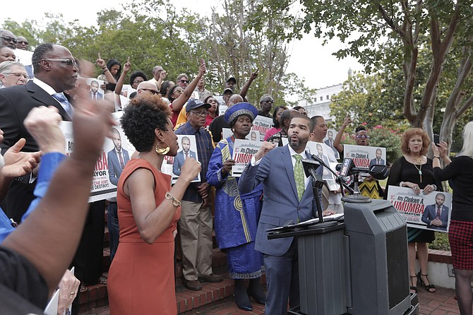 Chokwe Antar Lumumba at a campaign event