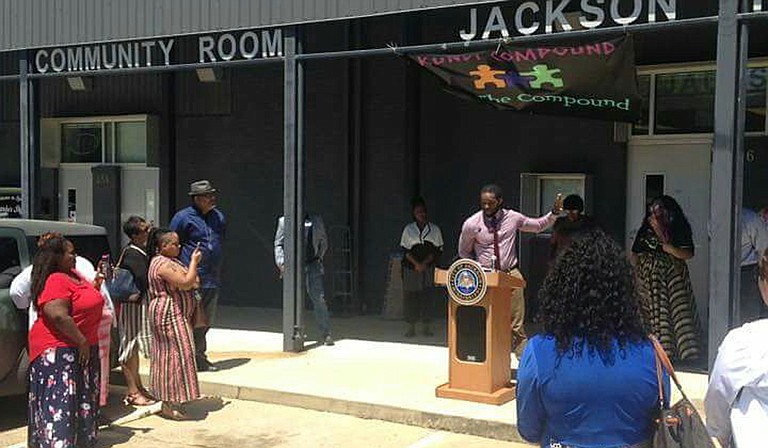 Community activists and Jackson Free Press contributors Funmi "Queen" Franklin and Brad "Kamikaze" Franklin held a grand opening for the Kundi Compound, a small-business incubator in midtown, on Monday, May 1. Photo courtesy Brad Franklin