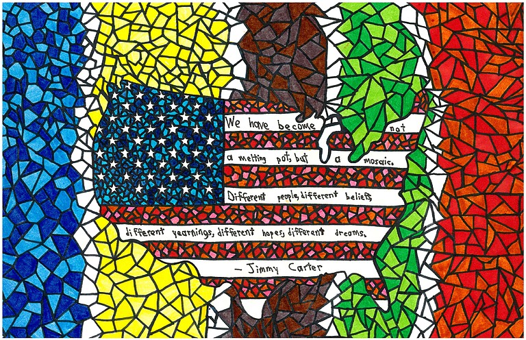 This art piece by Northside Elementary School (Pearl) student Jack Frazier Durr won the 6th-grade-under division. Photo courtesy Jack Frazier Durr