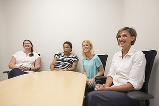 Jennifer Guyor, Ladreana Goins, Judy Adkisson and Stephanie Jierski (from left to right) teach second and third graders at Northside Elementary School in Clinton. They agree that even an “A” district like Clinton Public School District needs resources for more teachers.