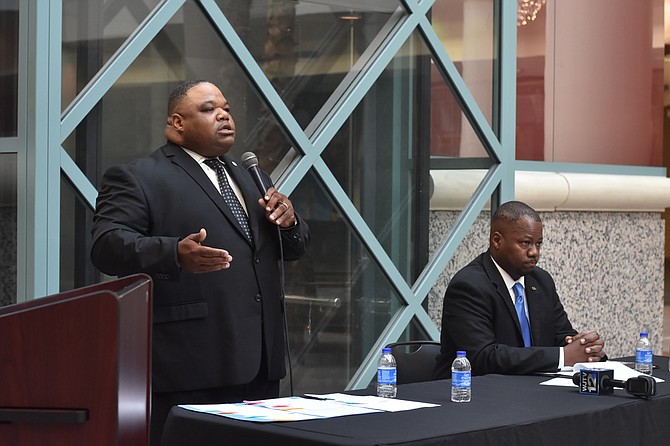(left) Rev. Ernest Slaughter and Rev. Aaron Banks (right) are the only candidates in the general election who resulted in a run-off on May 2.