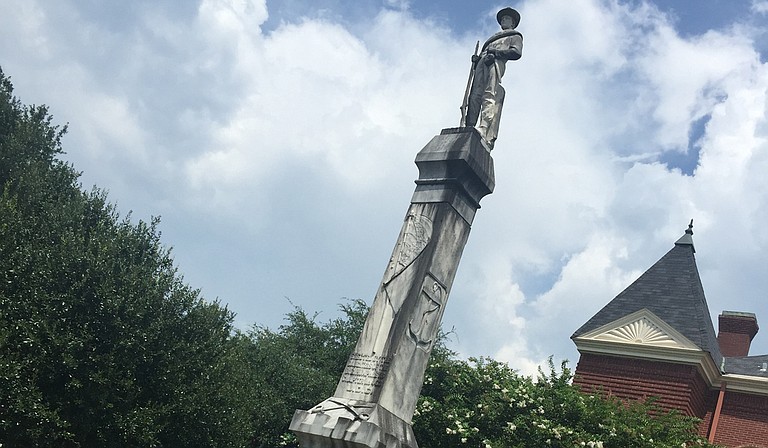 The Confederate statue in front of the Holmes County courthouse in Lexington salutes the "heroism," "glory" and "patriotism" of the soldiers, alluding to the cause, but not stating it outright.
Credit: Donna Ladd