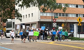 Protesters march down Capitol Street during the March for Truth in Jackson on June 3. Photo courtesy Rachel Fradette