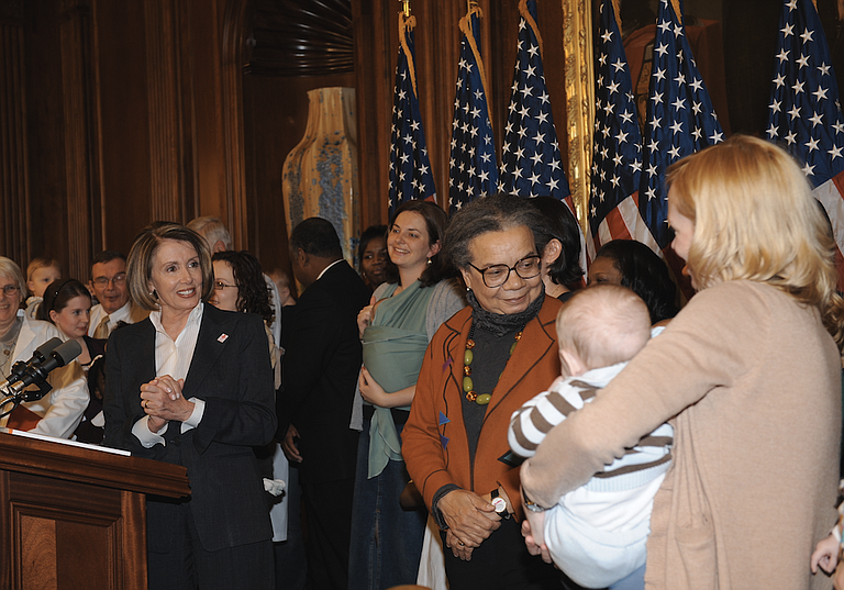 Marian Wright Edelman (center) will travel to three small communities in what remain some of the poorest parts the rural Delta—Glendora, Jonestown and Marks—to examine food insecurity, health and poverty. Trip Burns/File Photo courtesy Flickr/Nancy Pelosi