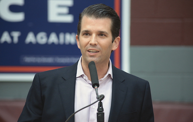 Donald Trump Jr. changed his account over the weekend of a meeting he had with a Russian lawyer during the 2016 campaign, saying Sunday that the woman told him she had information about Democrat Hillary Clinton. Photo courtesy Flickr/Gage Skidmore