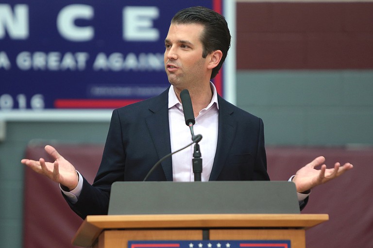 Donald Trump Jr. eagerly accepted help from what was described to him as a Russian government effort to aid his father's campaign with damaging information about Hillary Clinton, according to emails he released publicly on Tuesday. Photo courtesy Flickr/Gage Skidmore