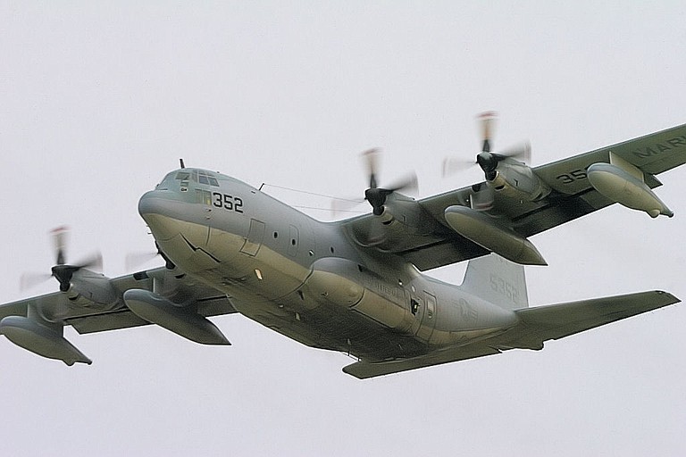 The KC-130 is used to refuel aircraft in flight and transport cargo and troops. Photo courtesy Flickr/Airwolfhound