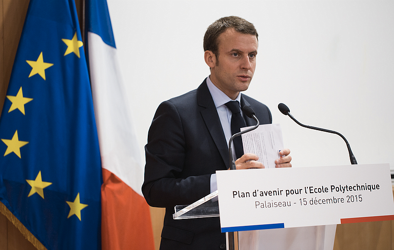 French President Emmanuel Macron said Thursday it is "obvious and indispensable" to have exchanges with U.S. President Donald Trump as the two leaders were set to meet to try to push past major differences and find common ground on security, defense and other issues. Photo courtesy Flickr/Ecole Polytechnique Université Paris-Saclay