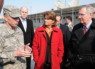 President Donald Trump accused Alaska Sen. Lisa Murkowski (center), a fellow Republican, of disappointing the country by opposing the GOP effort to demolish the Obama health care law, after initial votes demonstrated the party will be hard pressed to make any sweeping changes in the statute. Photo courtesy F. Julian Carroll
