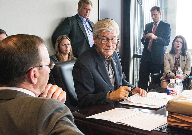 Gov. Phil Bryant said he did not want to wait until January to start implementing some of the recommendations from his Opioid Task Force, which the director of the Mississippi Bureau of Narcotics, John Dowdy (left), is leading. Photo courtesy Cam Bonelli