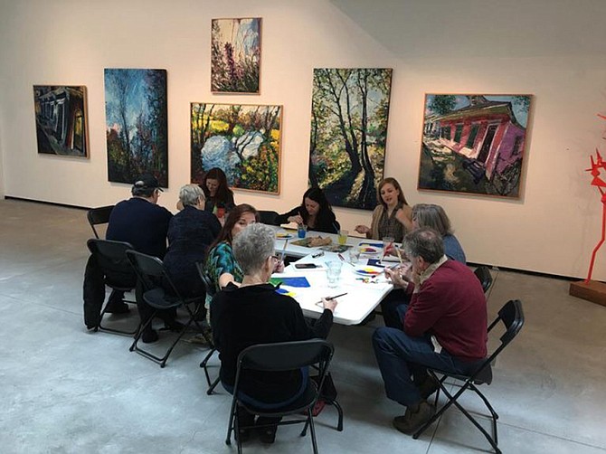 The Art in Mind program at the Mississippi Museum of Art uses art therapy to help those who suffer from memory issues and diseases such as Alzheimer’s, which is a type of dementia that causes problems with memory, thinking and behavior. Photo courtesy Art In Mind