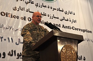 Trump's national security adviser, H.R. McMaster, said Sunday that he considered the attack to be terrorism. On Saturday, Trump had not responded to reporters' shouted questions about terrorism. Photo courtesy Flickr/U.S. Air Force