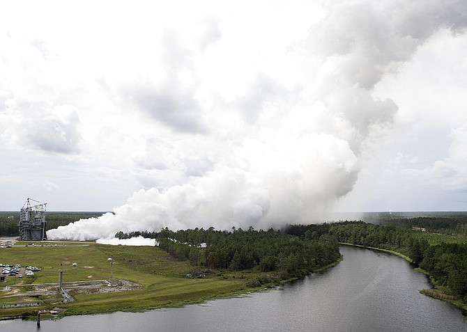 Engineers and operators at the Stennis Space Center in Hancock County have completed the fourth test for the engine that NASA plans to use to get an unmanned mission—and later astronauts—to Mars. Photo courtesy NASA