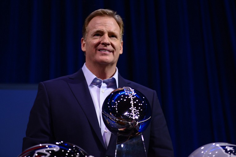 One year ago, NFL Commissioner Roger Goodell pledged to "look at anything and everything to protect our players and make the game safer," including developing equipment that provides even more specific and enhanced feedback on improving safety in football. Photo courtesy Flickr/Sam Benson Smith/WEBN-TV