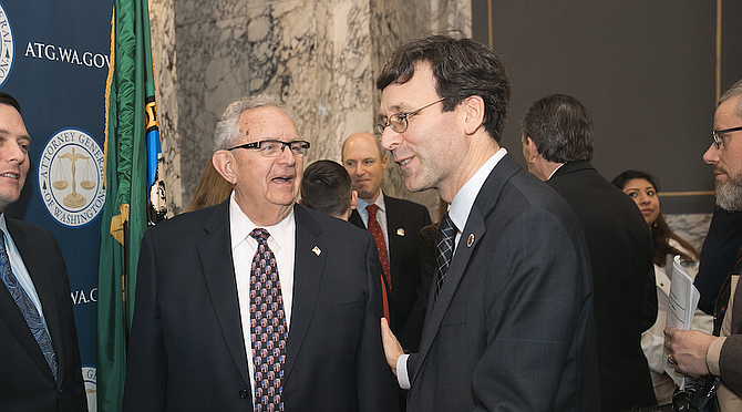 Washington Attorney General Bob Ferguson (right) said Trump's action violates the due process rights of the immigrants. He said he fears the information the immigrants provided the government to participate in DACA could be used against them. Photo courtesy Flickr/Washington State House Republicans