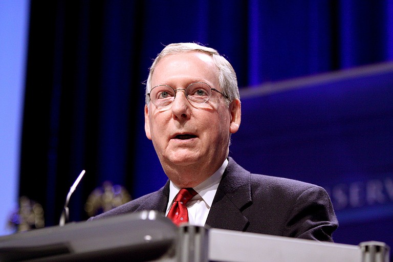 Senate Majority Leader Mitch McConnell, R-Ky., unveiled the measure late Wednesday, adding $7.4 billion in community development block grants to President Donald Trump's $7.9 billion request, which overwhelmingly passed the House on Wednesday. Photo courtesy Flickr/Gage Skidmore