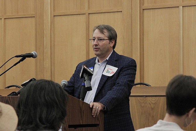 Jackson attorney Dorsey Carson spoke at the #OurJPS rally on Tuesday before the impending takeover of Jackson Public Schools this week; the status of JPS is in the governor's hands.