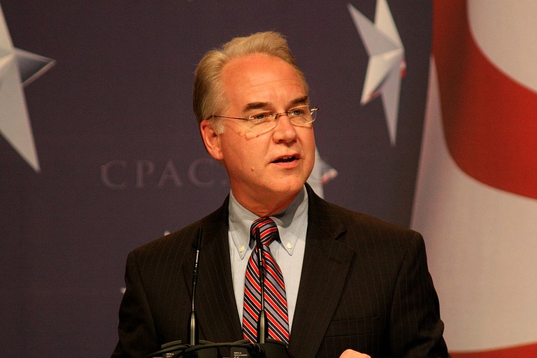 Fighting to keep his job, health secretary Tom Price said Thursday he'd write a personal check to reimburse taxpayers for the cost of his travel on charter flights taken on government business and pledged to fly commercial going forward—"no exceptions." Photo courtesy Flickr/Gage Skidmore