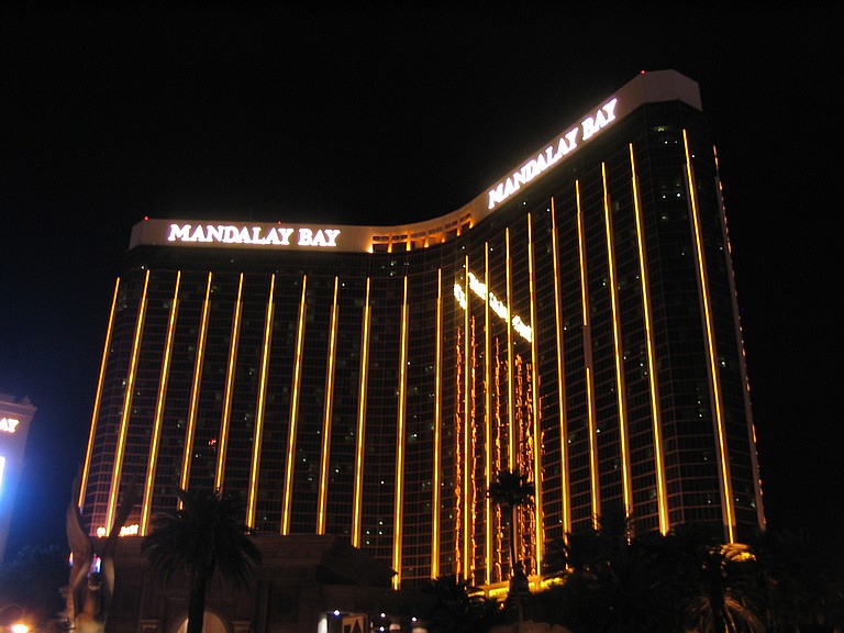Stephen Craig Paddock opened fire from inside a hotel room on the 32nd floor of the Mandalay Bay Hotel and Casino. Photo courtesy Flickr/Ken Lund