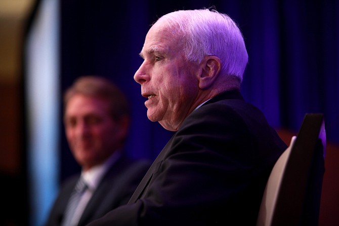 In Philadelphia on Monday night, John McCain, a six-term Republican senator from Arizona, received an award for a lifetime of service and sacrifice to the country. Photo courtesy Flickr/Gage Skidmore