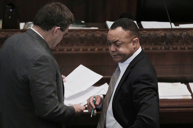 The Mississippi Attorney General's office says Hinds County District Attorney Robert Shuler Smith is "mistaken" about court precedent in his appeal to vacate his charges for abusing a former girlfriend. Smith is pictured here from an earlier Hinds County trial.