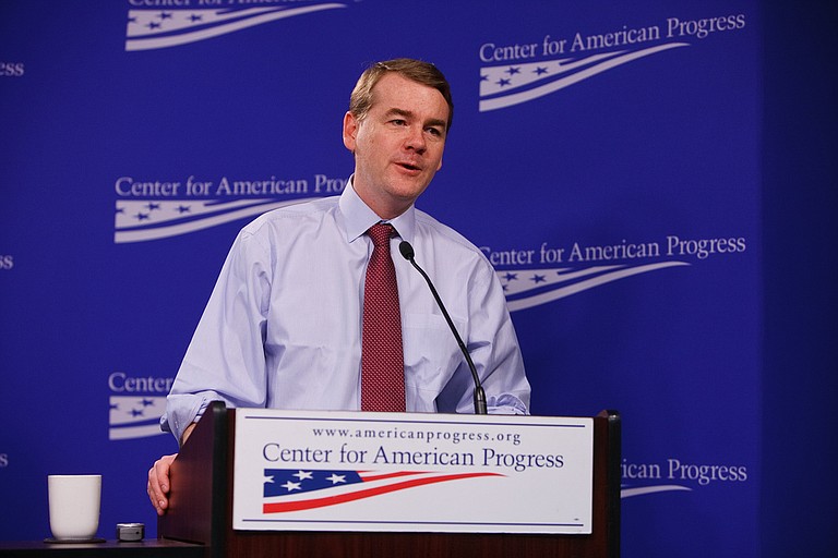 Sens. Michael Bennet (pictured) of Colorado, Cory Booker of New Jersey and Amy Klobuchar of Minnesota wrote the Government Accountability Office seeking an investigation into the commission because of its lack of responsiveness and transparency and concern that its conclusions would diminish confidence in the democratic process. Photo courtesy Center for American Progress