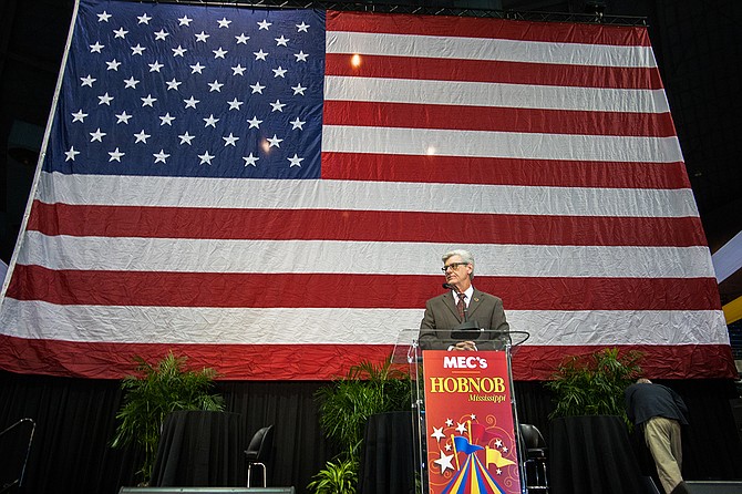 Gov. Phil Bryant told reporters at the annual Hobnob Mississippi event his morning that several organizations and the Department of Education are working with his office on a third option for Jackson Public Schools. Photo by Stephen Wilson