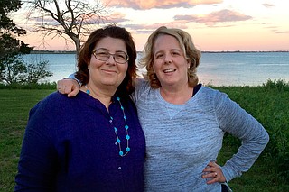 Roberta Kaplan (right) and her wife, Rachel Lavine, married in Toronto in 2005. Photo courtesy Kaplan Family