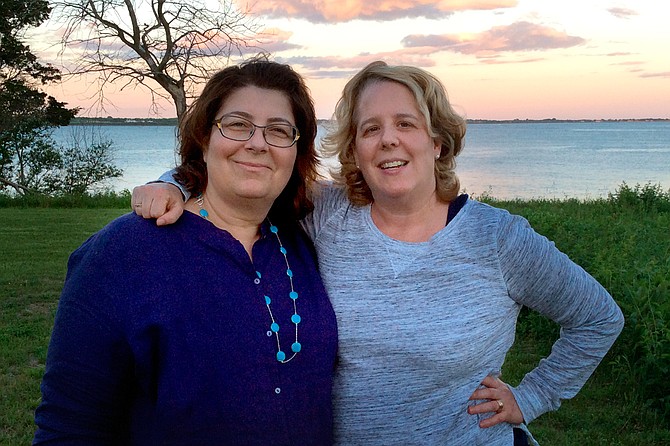 Roberta Kaplan (right) and her wife, Rachel Lavine, married in Toronto in 2005. Photo courtesy Kaplan Family