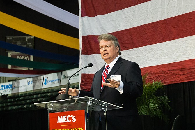 Attorney General Jim Hood spoke out against the Legislature's inaction on transportation funding at the MEC annual Hobnob Mississippi event last week. Photo courtesy Stephen Wilson