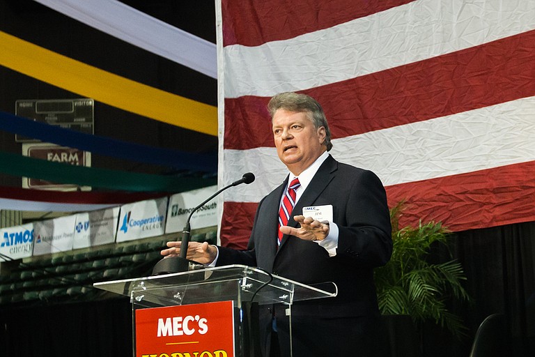 Attorney General Jim Hood spoke out against the Legislature's inaction on transportation funding at the MEC annual Hobnob Mississippi event last week. Photo courtesy Stephen Wilson