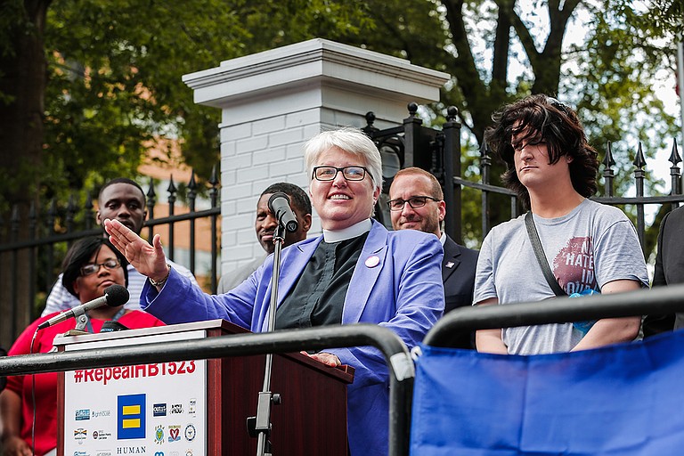 Rev. Susan Hrostowksi, one of the plaintiffs challenging House Bill 1523, spoke out against the legislation before it became state law and challenged it in court when it did.