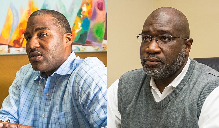 The polls are open to fill the seat for the Hinds County attorney, who is the lead prosecutor in youth court and also prosecutes other misdemeanors throughout the county. Two of the three candidates, Gerald Mumford (left) and Malcolm Harrison (right), are pictured here. Photo by Stephen Wilson