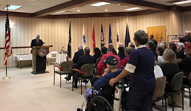 Gov. Phil Bryant addressed a room full of veterans to commemorate Veterans Day on Thursday, Nov. 9.