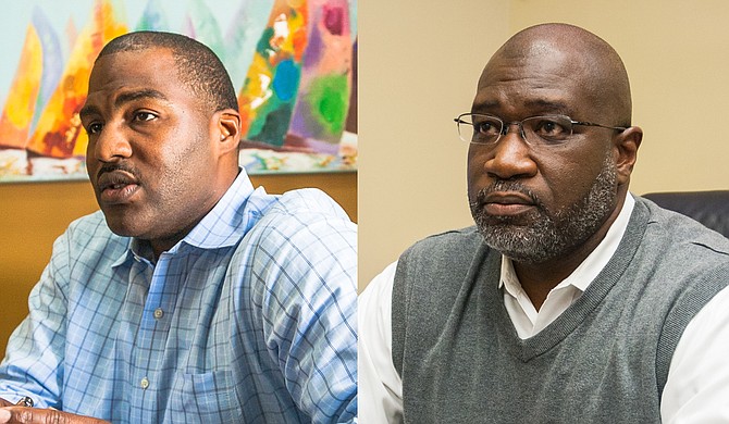Hinds County voters will elect a new county attorney today. The election is between Gerald Mumford (left) and Malcolm Harrison (right), both local attorneys with municipal judge experience. Photo by Stephen Wilson