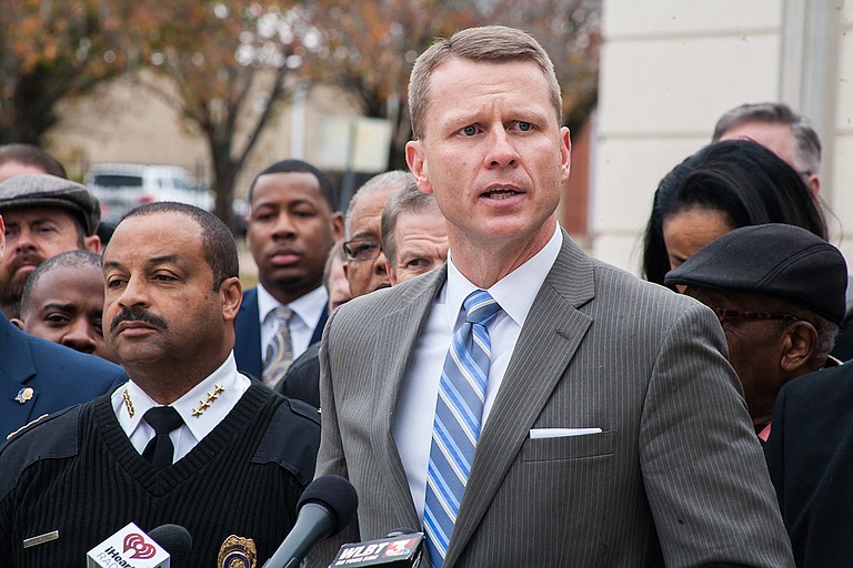 U.S. Attorney Mike Hurst held a press conference to spell out the details of a city, state and federal law enforcement initiative to reduce violent crime called Project EJECT: Empower Jackson Expel Crime Together.