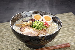 On Tuesdays, Wasabi Township will offer traditional Japanese ramen made with simmered pork-bone broth and topped with grilled seafood, spicy chicken, pork belly and more. Photo courtesy Wasabi Sushi & Bar